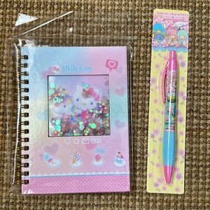 Hello Kitty notebook and Sanrio pen